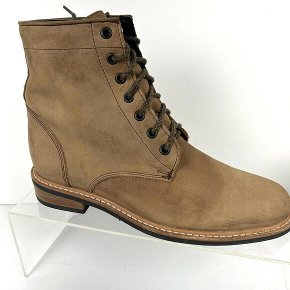 Nisolo Shoes - Nisolo Sz 8 All Weather Boots Leather Lace Up Tobacco Brown Amalia Womens